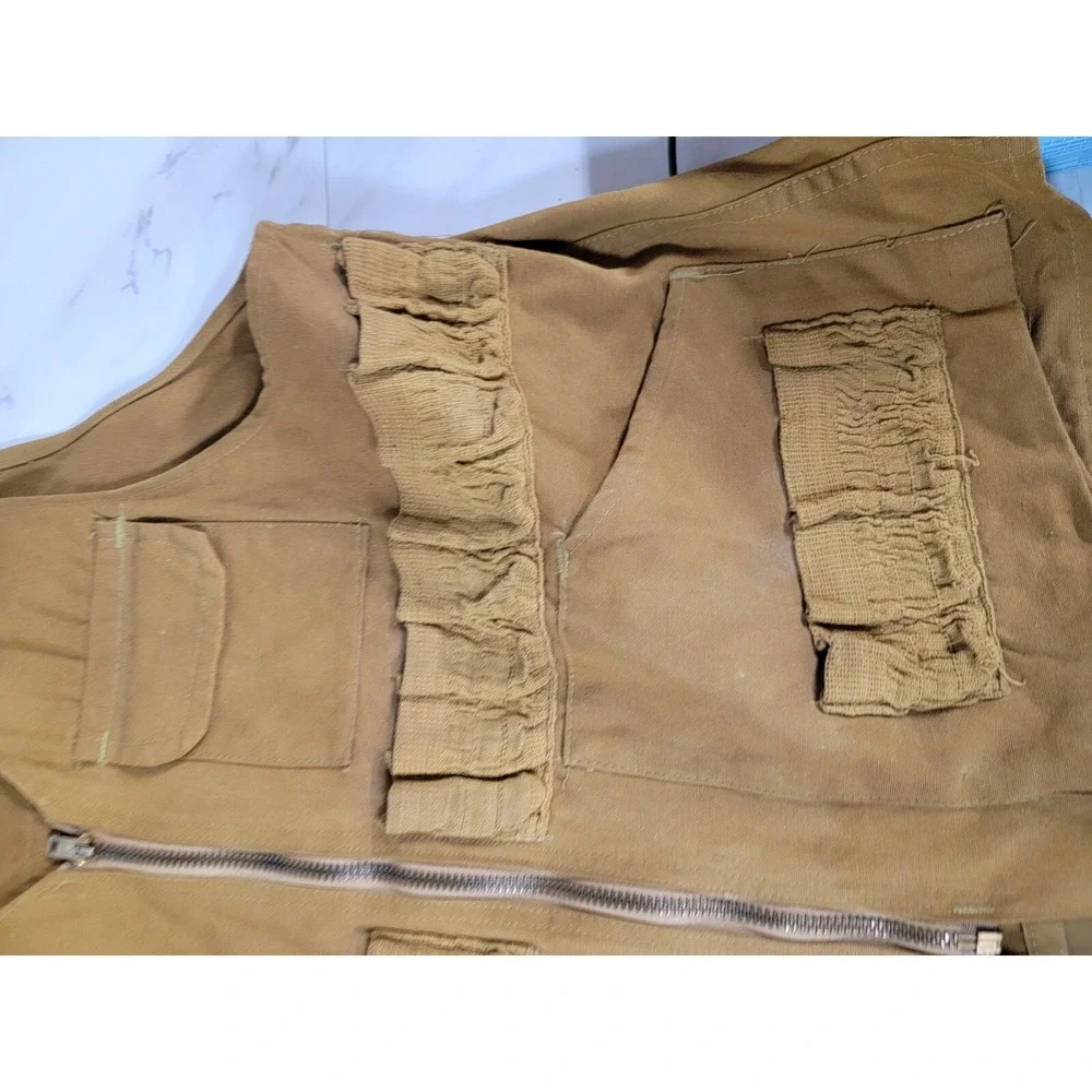 VTG Bullseye Bill Men's 60s Brown Canvas Hunting‎ Vest